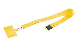 Revent Call, lanyard RPET pentru telefon mobil, galben