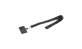 Revent Call, lanyard RPET pentru telefon mobil, negru