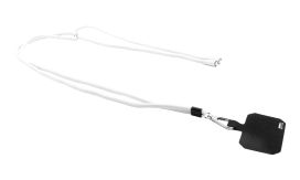 Corphon, lanyard RPET pentru telefon mobil, alb