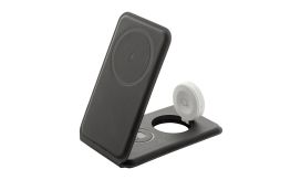 LuxCharge Stand, Încărcător wireless cu suport telefon mobil, RPU, negru