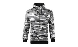 Camo Zipper, Hanorac pentru bărbaţi, camuflaj gri