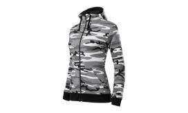 Camo Zipper, Hanorac pentru damă, camuflaj gri