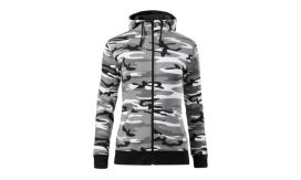 Camo Zipper, Hanorac pentru damă, camuflaj gri