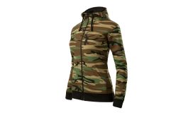 Camo Zipper, Hanorac pentru damă,  camuflaj maro