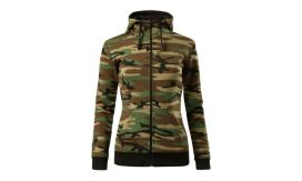 Camo Zipper, Hanorac pentru damă,  camuflaj maro