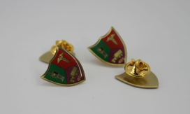 Insignă pin metalică clasică realizată la formă cu rășină epoxidică