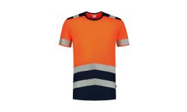 T-Shirt High Vis Bicolor, Tricou unisex, portocaliu reflectorizant