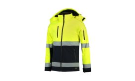 Bi-color EN ISO 20471 Softshell, Jachetă softshell unisex, galben reflectorizat