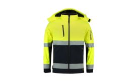 Bi-color EN ISO 20471 Softshell, Jachetă softshell unisex, galben reflectorizat