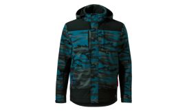Vertex Camo, Jachetă softshell de iarnă pentru bărbaţi, camouflage petrol