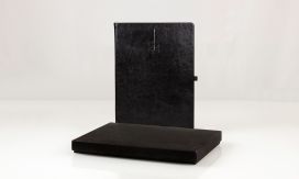 Agenda B5 Image Black cu file din praf de piatra