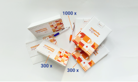 Pachet 300 agende și calendare personalizate și 1000 de pixuri de plastic